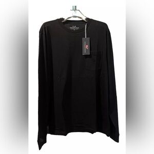 VINEYARD VINES Men’s NWT 6V0019 Blank Pocket Long Sleeve Black T-Shirt Size M